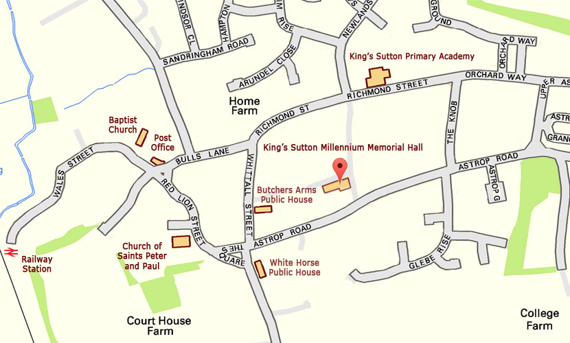 King’s Sutton Millennium Memorial Hall Location